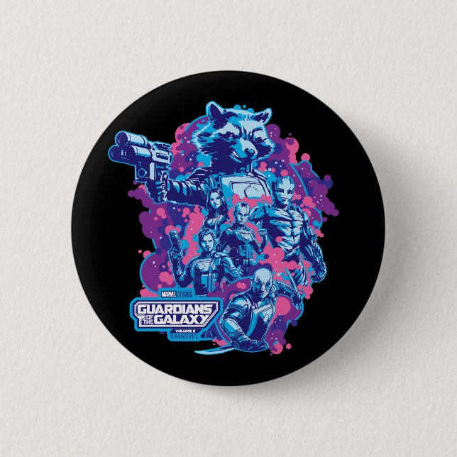 Guardians of the Galaxy Stylized Team Graphic Button (Front)