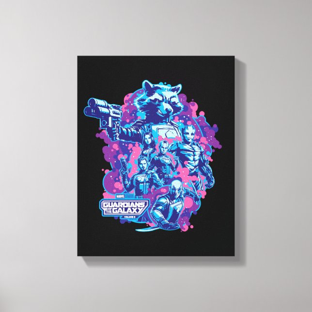 Guardians of the Galaxy Stylized Team Graphic Canvas Print (Front)