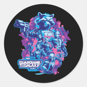Guardians of the Galaxy Stylized Team Graphic Classic Round Sticker