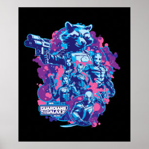 Guardians of the Galaxy Stylized Team Graphic Poster