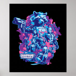 Guardians of the Galaxy Stylized Team Graphic Poster