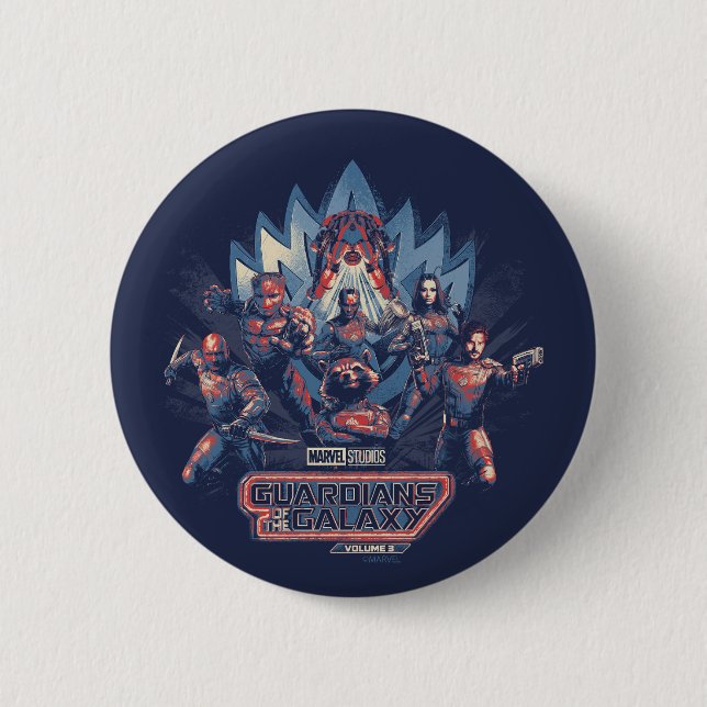 Guardians of the Galaxy Team Charge With Logo Button (Front)