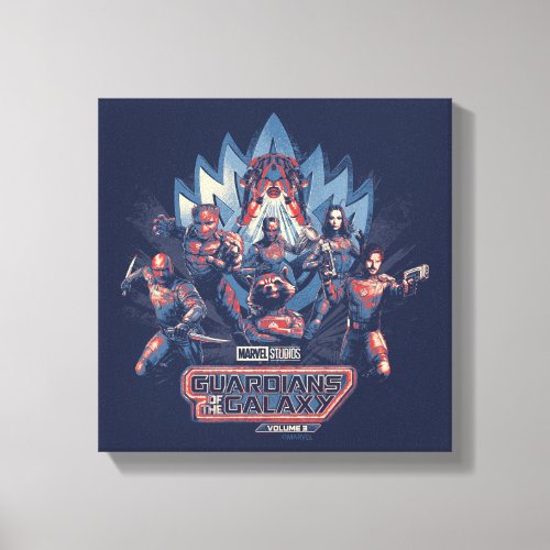 Guardians of the Galaxy Team Charge With Logo Canvas Print