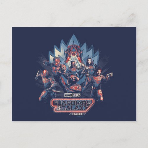 Guardians of the Galaxy Team Charge With Logo Postcard