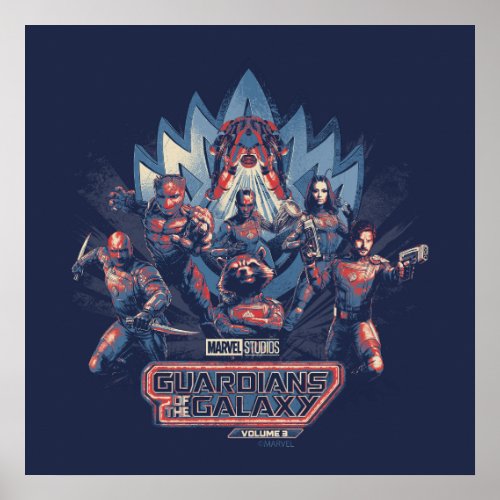 Guardians of the Galaxy Team Charge With Logo Poster