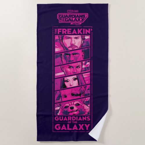 Guardians of the Galaxy Team Eyes Closeup Graphic Beach Towel