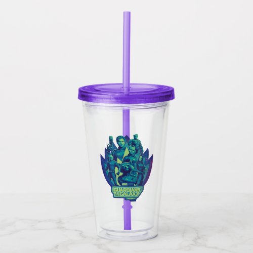 Guardians of the Galaxy Team In Emblem Graphic Acrylic Tumbler