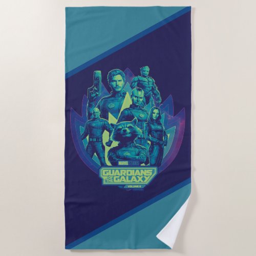 Guardians of the Galaxy Team In Emblem Graphic Beach Towel