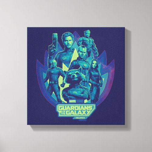 Guardians of the Galaxy Team In Emblem Graphic Canvas Print