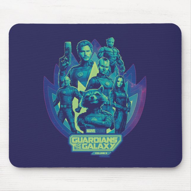 Guardians of the Galaxy Team In Emblem Graphic Mouse Pad (Front)