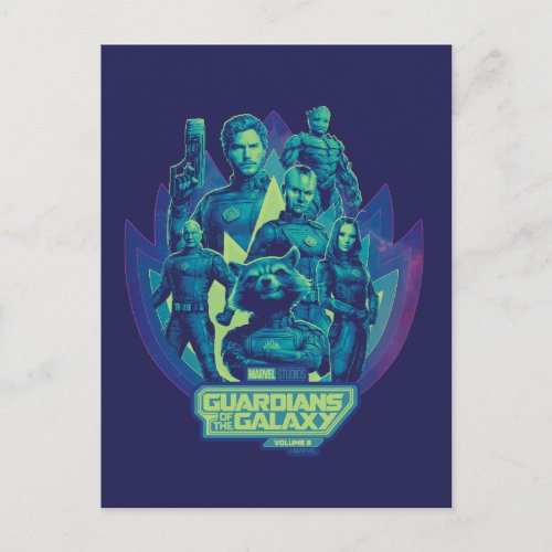Guardians of the Galaxy Team In Emblem Graphic Postcard