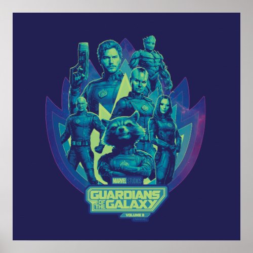 Guardians of the Galaxy Team In Emblem Graphic Poster