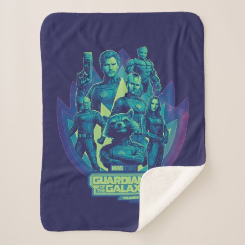 Guardians of the Galaxy Team In Emblem Graphic Sherpa Blanket