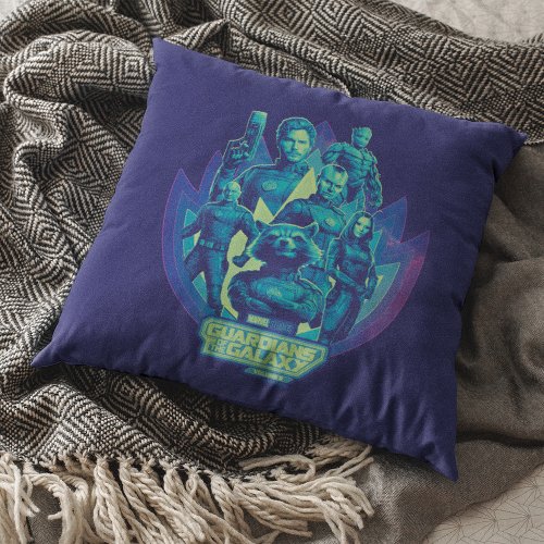 Guardians of the Galaxy Team In Emblem Graphic Throw Pillow