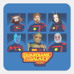Guardians of the Galaxy Team Profile Lineup Square Sticker