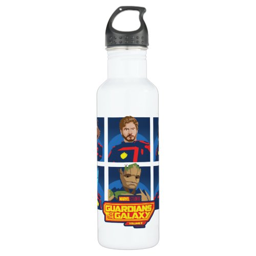 Guardians of the Galaxy Team Profile Lineup Stainless Steel Water Bottle