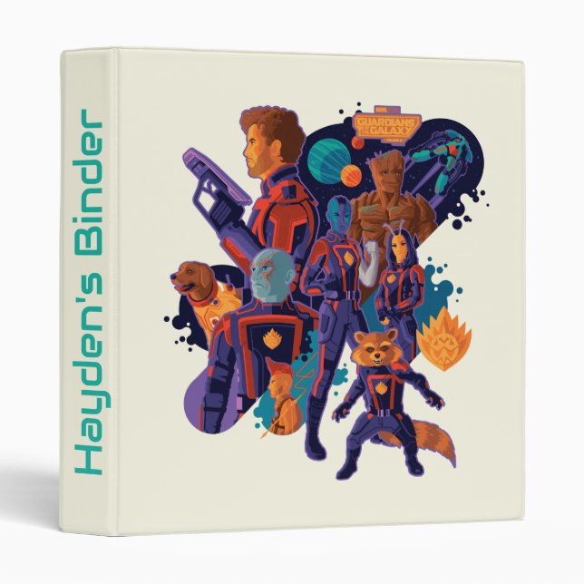 Guardians of the Galaxy Team Space Illustration 3 Ring Binder (Front/Spine)
