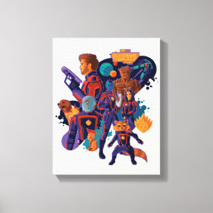 Guardians of the Galaxy Team Space Illustration Canvas Print