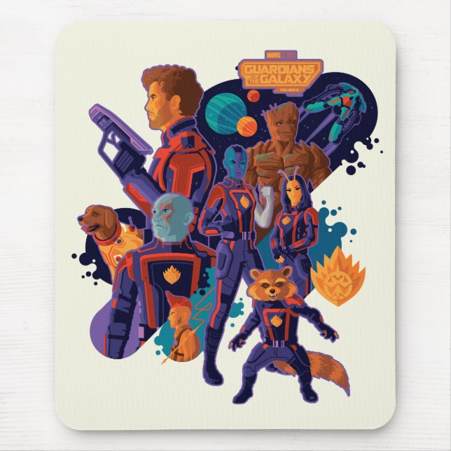 Guardians of the Galaxy Team Space Illustration Mouse Pad (Front)