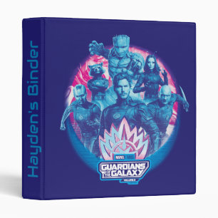 Guardians of the Galaxy Vaporwave Team Graphic 3 Ring Binder