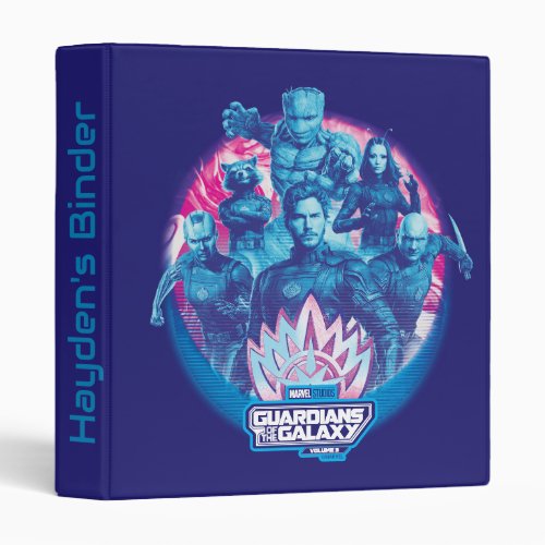 Guardians of the Galaxy Vaporwave Team Graphic 3 Ring Binder