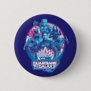 Guardians of the Galaxy Vaporwave Team Graphic Button