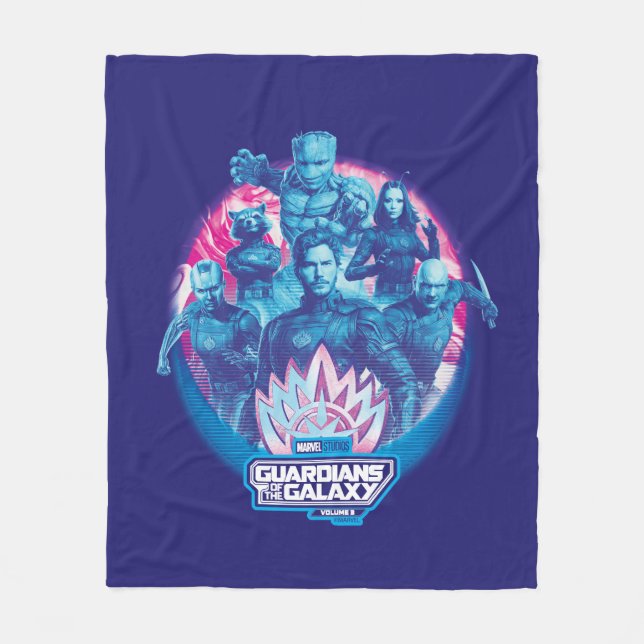 Guardians of the Galaxy Vaporwave Team Graphic Fleece Blanket (Front)