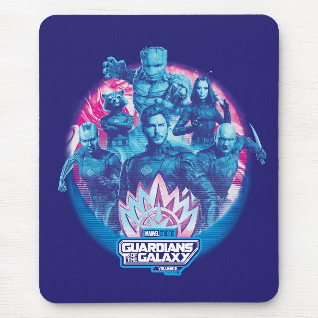 Guardians of the Galaxy Vaporwave Team Graphic Mouse Pad (Front)