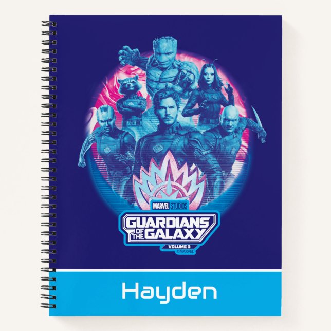 Guardians of the Galaxy Vaporwave Team Graphic Notebook (Front)
