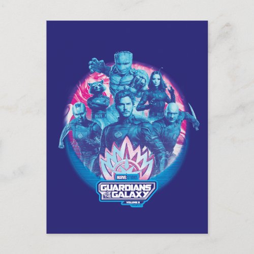Guardians of the Galaxy Vaporwave Team Graphic Postcard