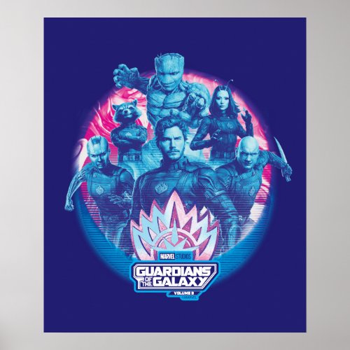 Guardians of the Galaxy Vaporwave Team Graphic Poster