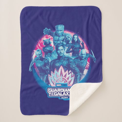 Guardians of the Galaxy Vaporwave Team Graphic Sherpa Blanket