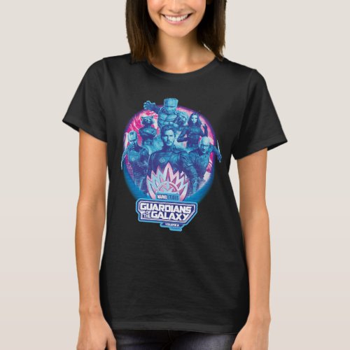 Guardians of the Galaxy Vaporwave Team Graphic T_Shirt