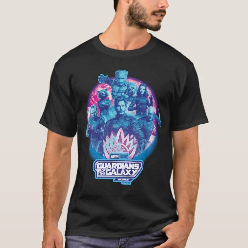 Guardians of the Galaxy Vaporwave Team Graphic T_Shirt