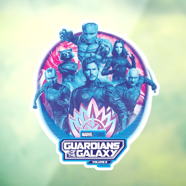 Guardians of the Galaxy Vaporwave Team Graphic Window Cling (Sheet 3)