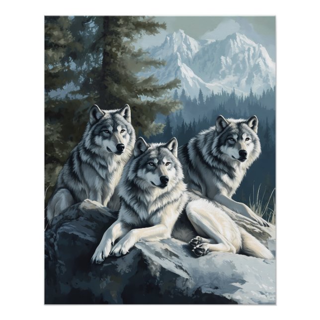 Guardians of the Peaks - Wolf Poster (Front)