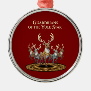 Guardians of the Yule Star Magical Fantasy Reinde Metal Ornament