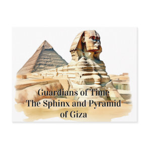 Guardians of Time: The Sphinx and Pyramid of Giza Postcard
