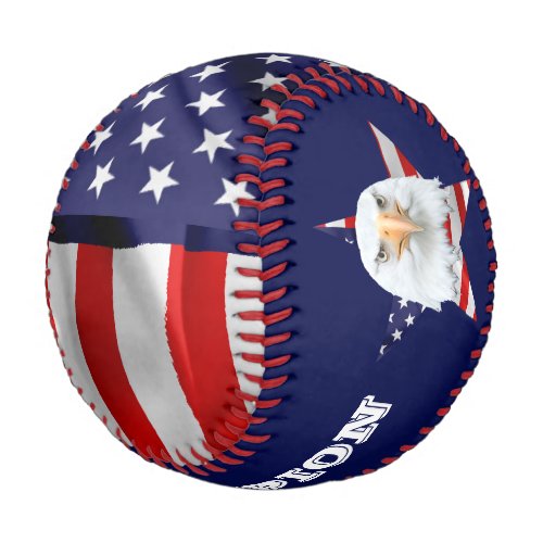 Guarding Bald Eagle The American Flag Star Baseball
