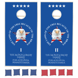 Guarding Eagle, The American Flag, Patriotic Cornhole Set