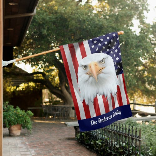 Guarding Eagle The American Flag Patriotic House Flag