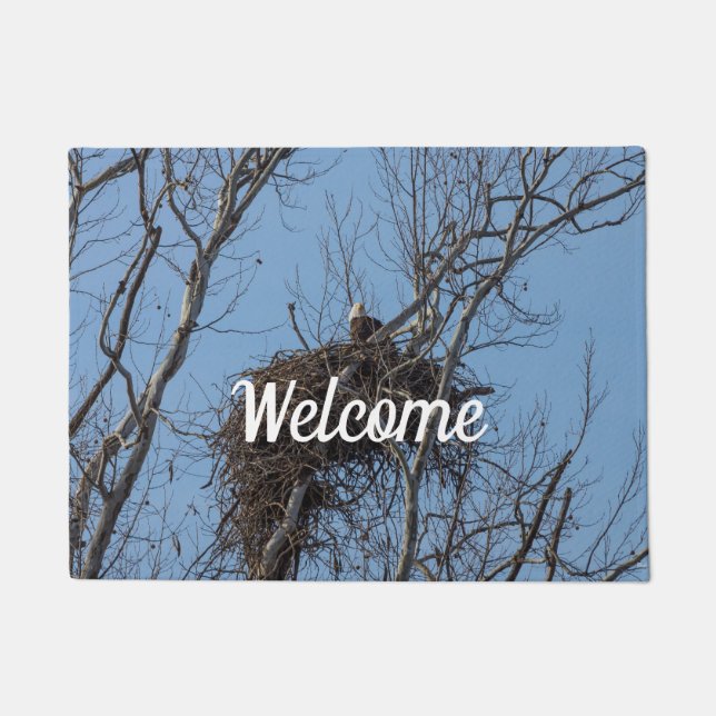 Guarding Eagle Welcome Doormat (Front)