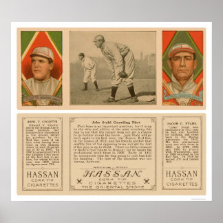 Guarding First Red Sox Baseball 1912 Poster
