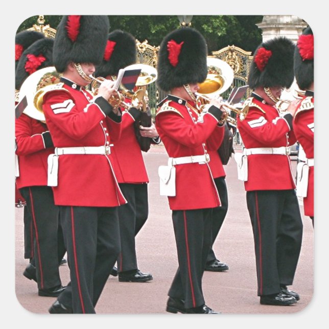 Guards Band,Buckingham Palace, London, England Square Sticker (Front)