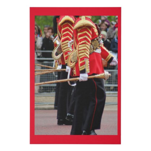 Guardsmen drum majors marching faux canvas print