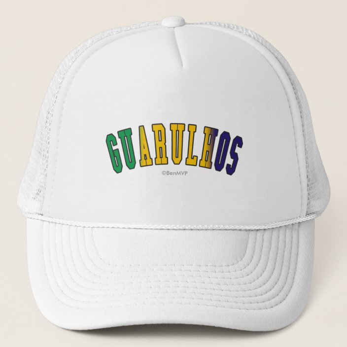 Guarulhos in Brazil National Flag Colors Mesh Hat