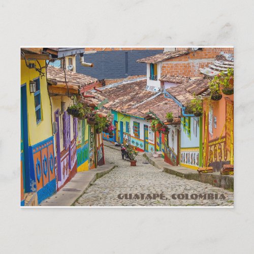 Guatap Colombia Colorful Street Postcard