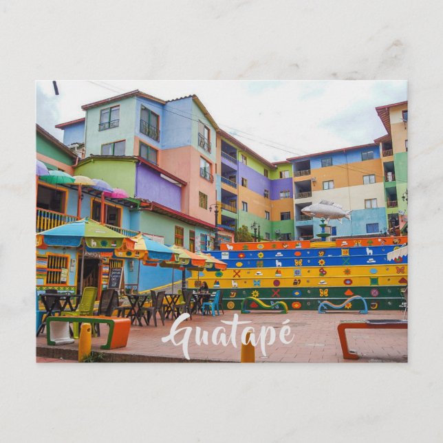Guatapé, Colombia, Plazoleta de Los Zócalos Postcard (Front)