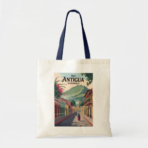 Guatemala Antigua Illustration Travel Art Vintage Tote Bag