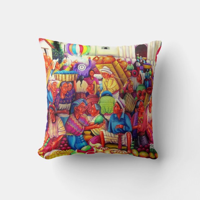 Guatemala Art Throw Pillow (Front)